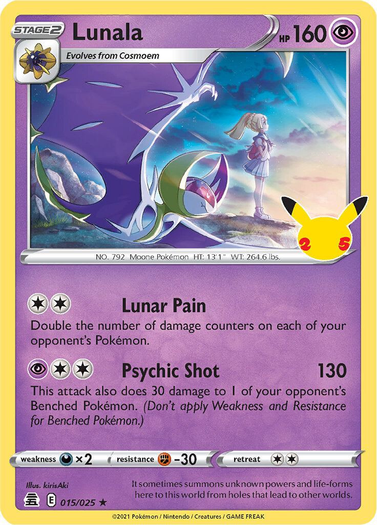 Lunala (015/025) [Celebrations: 25th Anniversary] | Jomio and Rueliete's Cards and Comics