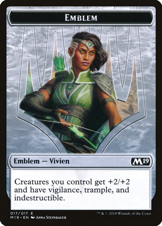 Vivien Reid Emblem [Core Set 2019 Tokens] | Jomio and Rueliete's Cards and Comics
