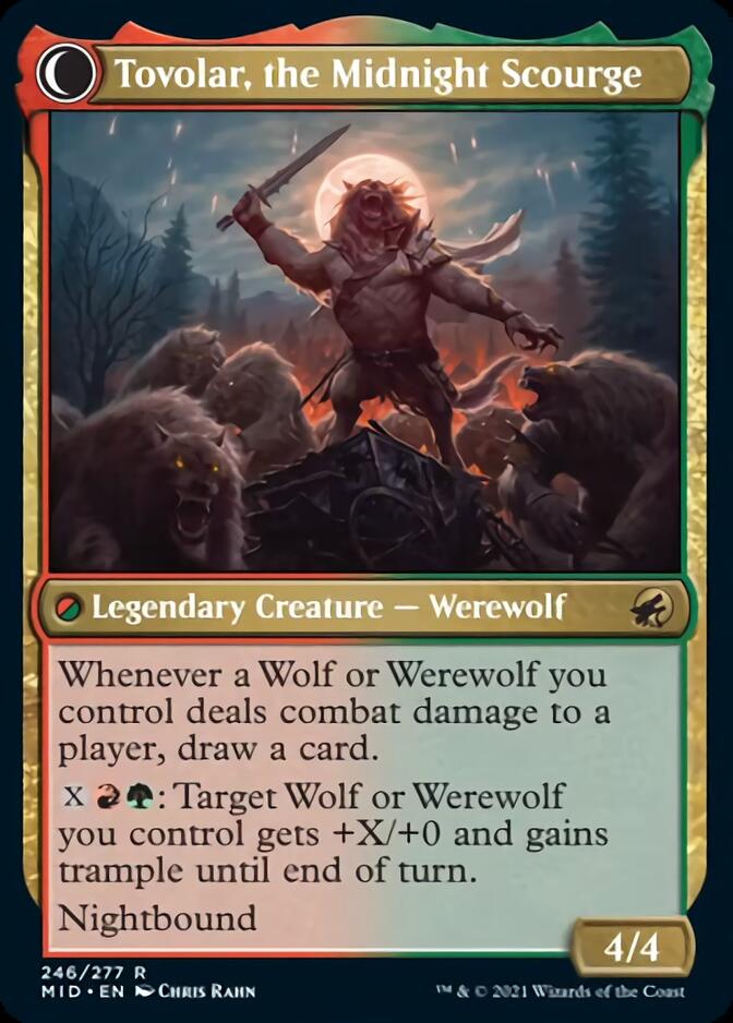 Tovolar, Dire Overlord // Tovolar, the Midnight Scourge [Innistrad: Midnight Hunt] | Jomio and Rueliete's Cards and Comics