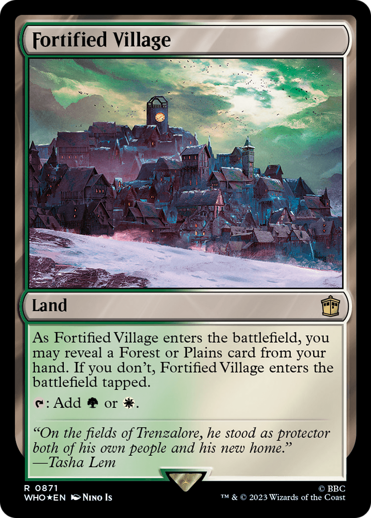 Fortified Village (Surge Foil) [Doctor Who] | Jomio and Rueliete's Cards and Comics