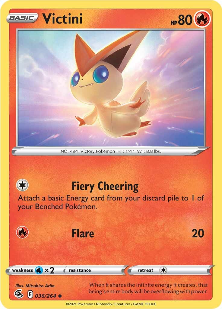 Victini (036/264) [Sword & Shield: Fusion Strike] | Jomio and Rueliete's Cards and Comics