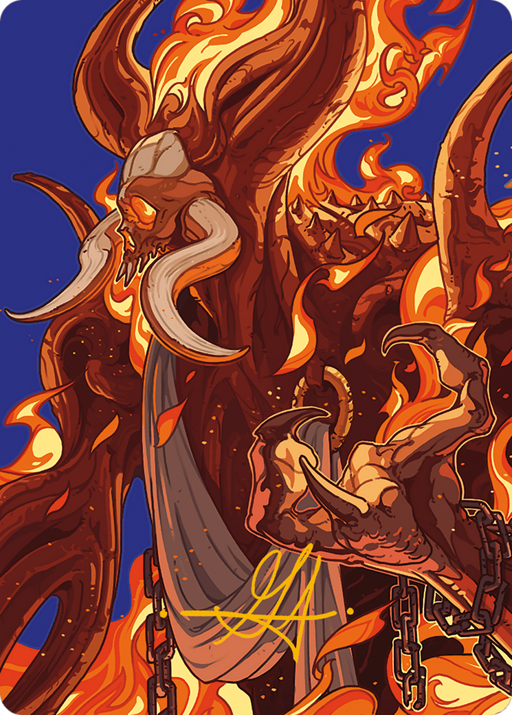 Phlage, Titan of Fire's Fury Art Card (Gold-Stamped Signature) [Modern Horizons 3 Art Series] | Jomio and Rueliete's Cards and Comics