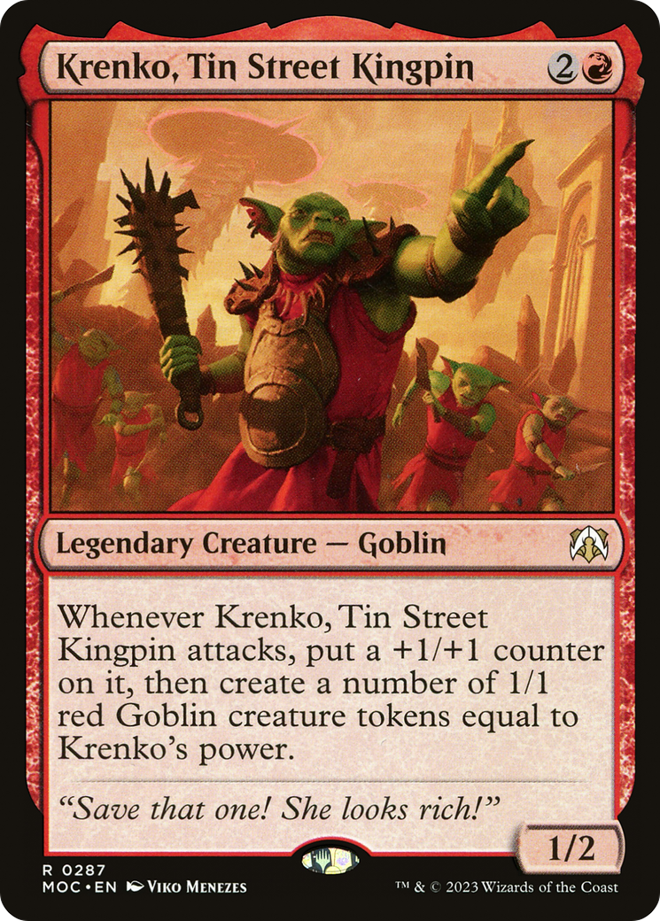 Krenko, Tin Street Kingpin [March of the Machine Commander] | Jomio and Rueliete's Cards and Comics