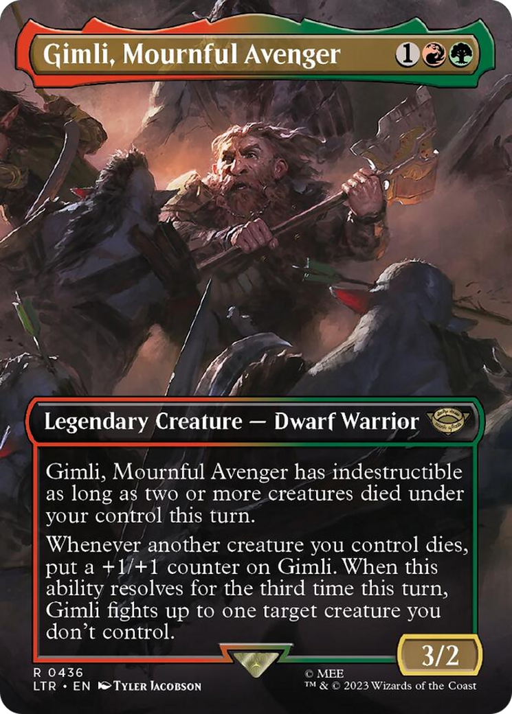 Gimli, Mournful Avenger (Borderless Alternate Art) [The Lord of the Rings: Tales of Middle-Earth] | Jomio and Rueliete's Cards and Comics