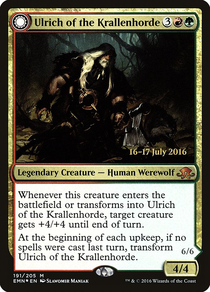 Ulrich of the Krallenhorde // Ulrich, Uncontested Alpha [Eldritch Moon Prerelease Promos] | Jomio and Rueliete's Cards and Comics