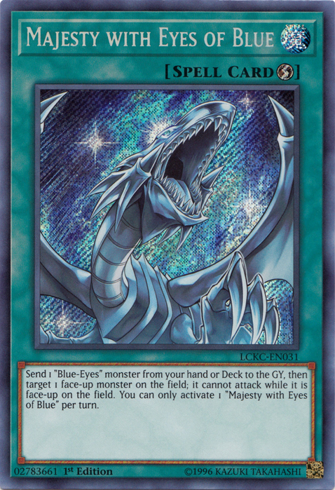Majesty with Eyes of Blue [LCKC-EN031] Secret Rare | Jomio and Rueliete's Cards and Comics