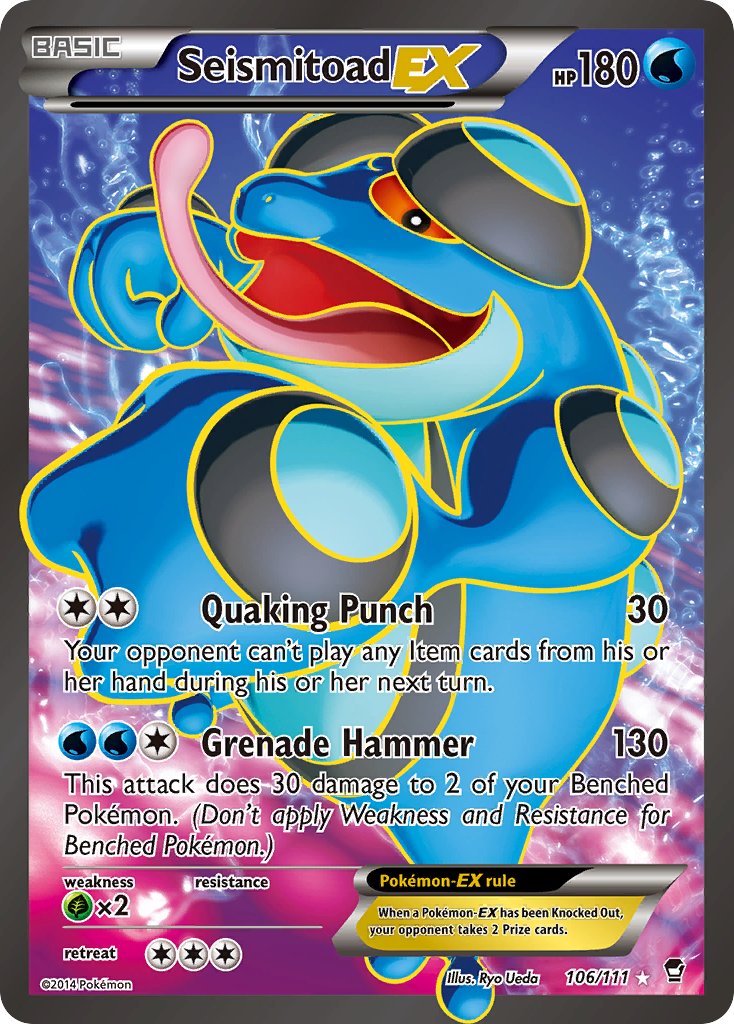 Seismitoad EX (106/111) [XY: Furious Fists] | Jomio and Rueliete's Cards and Comics