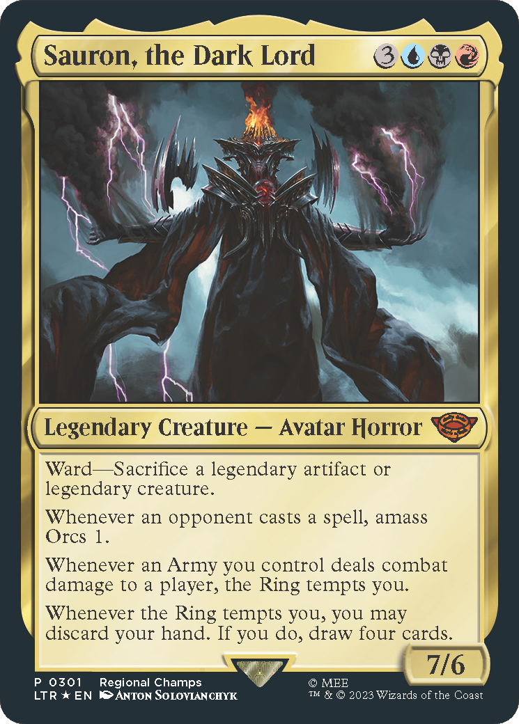 Sauron, the Dark Lord (Regional Champs) [Pro Tour Promos] | Jomio and Rueliete's Cards and Comics