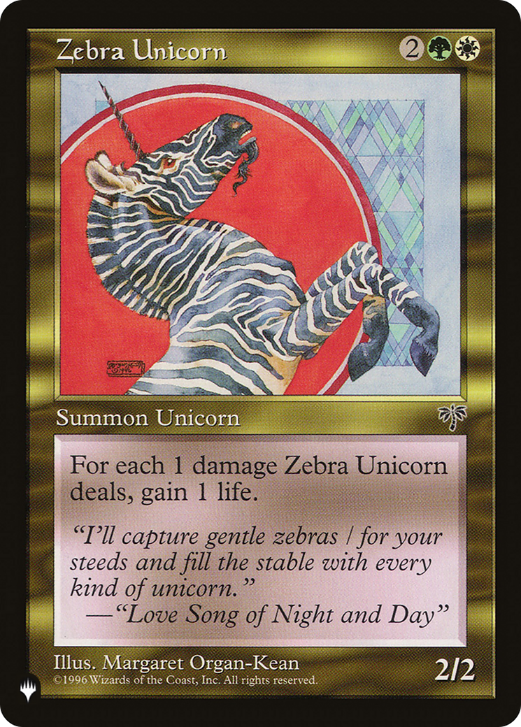 Zebra Unicorn [The List] | Jomio and Rueliete's Cards and Comics