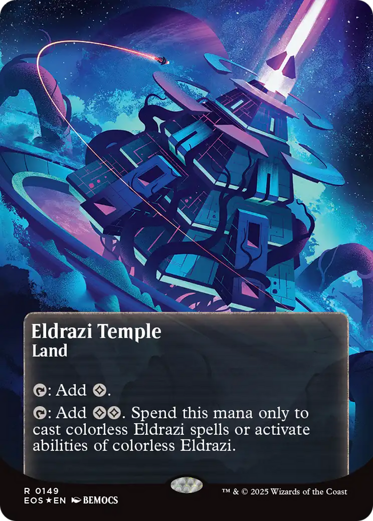 Eldrazi Temple (0149) (Borderless) (Galaxy Foil) [Edge of Eternities: Stellar Sights] | Jomio and Rueliete's Cards and Comics