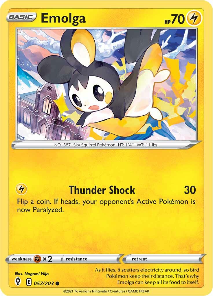 Emolga (057/203) [Sword & Shield: Evolving Skies] | Jomio and Rueliete's Cards and Comics