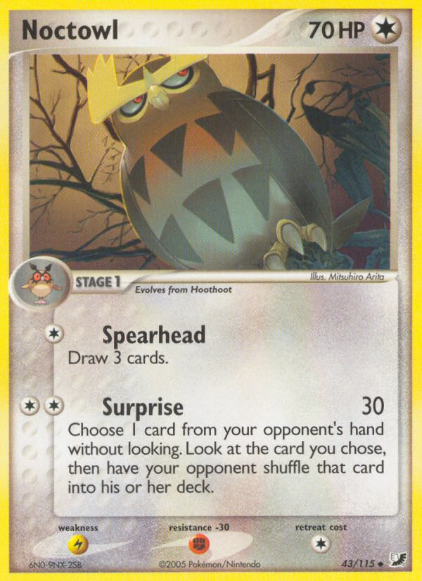 Noctowl (43/115) [EX: Unseen Forces] | Jomio and Rueliete's Cards and Comics