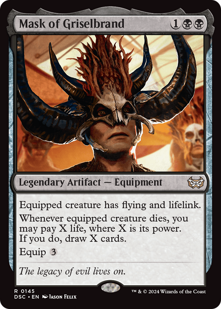 Mask of Griselbrand [Duskmourn: House of Horror Commander] | Jomio and Rueliete's Cards and Comics