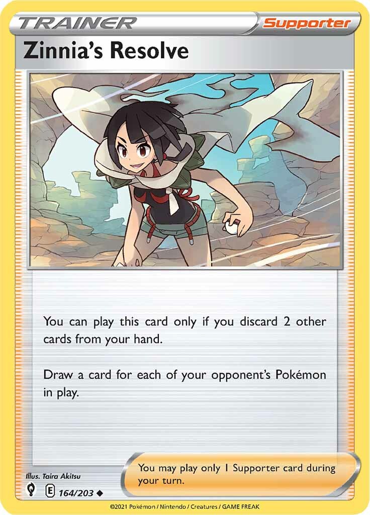 Zinnia's Resolve (164/203) [Sword & Shield: Evolving Skies] | Jomio and Rueliete's Cards and Comics