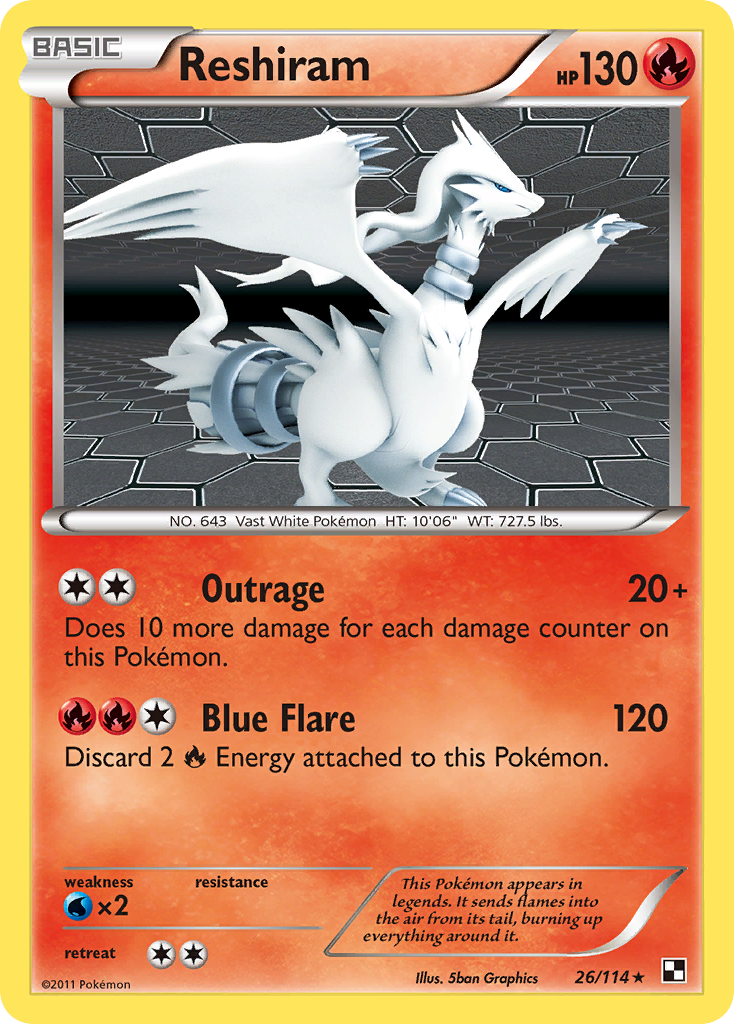 Reshiram (26/114) [Black & White: Base Set] | Jomio and Rueliete's Cards and Comics