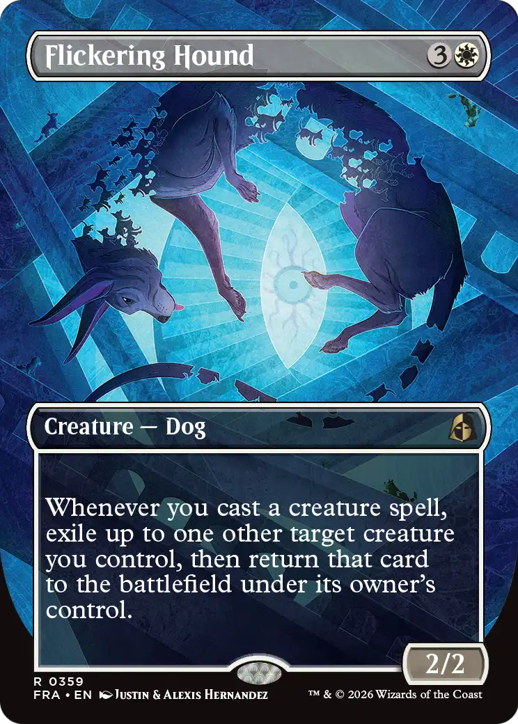 Flickering Hound (Borderless) [Reality Fracture] | Jomio and Rueliete's Cards and Comics