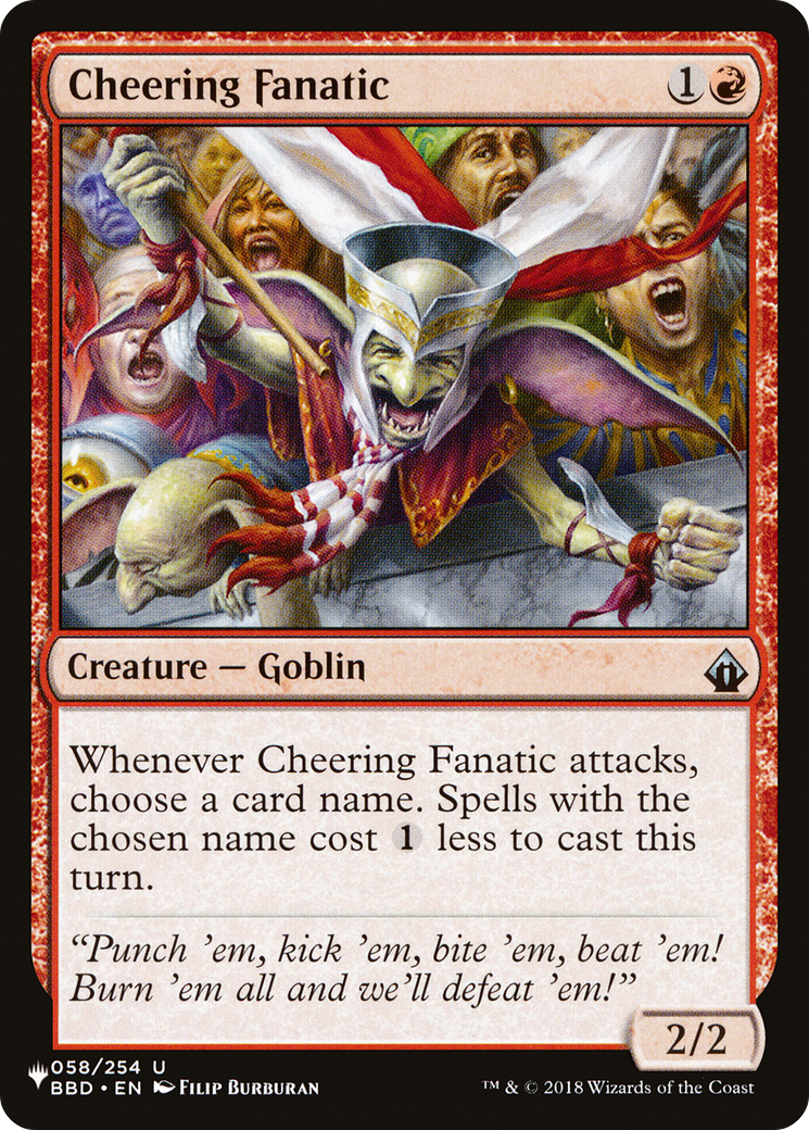 Cheering Fanatic [The List] | Jomio and Rueliete's Cards and Comics