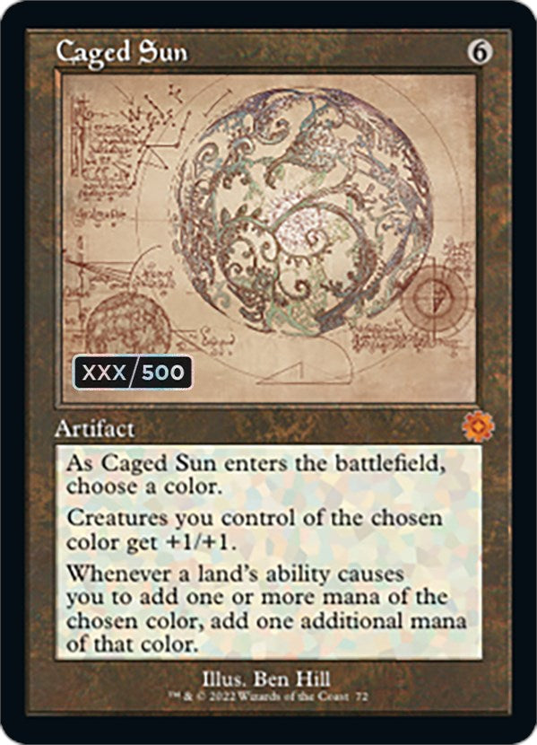 Caged Sun (Retro Schematic) (Serialized) [The Brothers' War Retro Artifacts] | Jomio and Rueliete's Cards and Comics