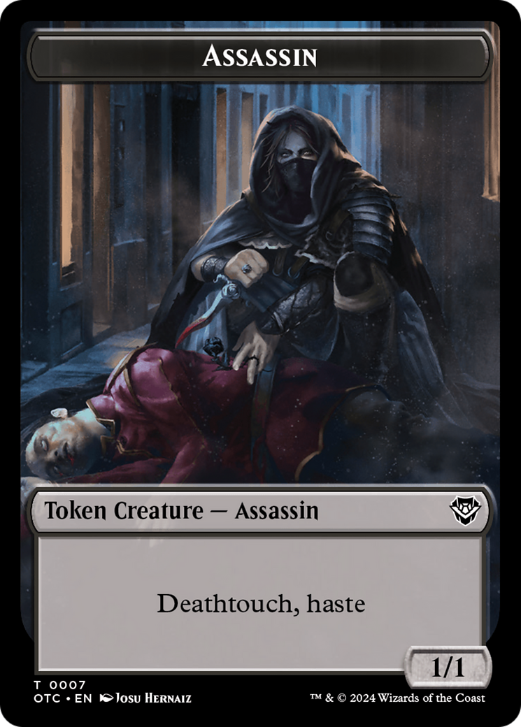 Assassin // Food Double-Sided Token [Outlaws of Thunder Junction Commander Tokens] | Jomio and Rueliete's Cards and Comics