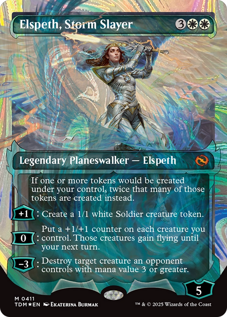 Elspeth, Storm Slayer (Showcase) (Halo Foil) [Tarkir: Dragonstorm] | Jomio and Rueliete's Cards and Comics