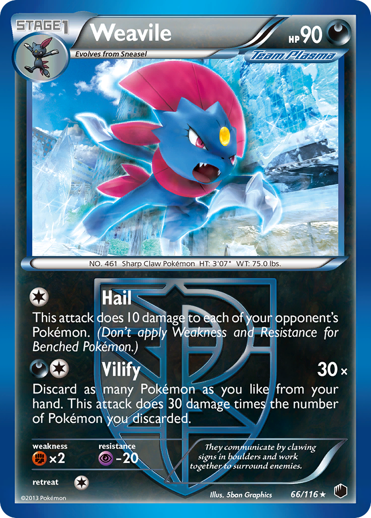 Weavile (66/116) [Black & White: Plasma Freeze] | Jomio and Rueliete's Cards and Comics