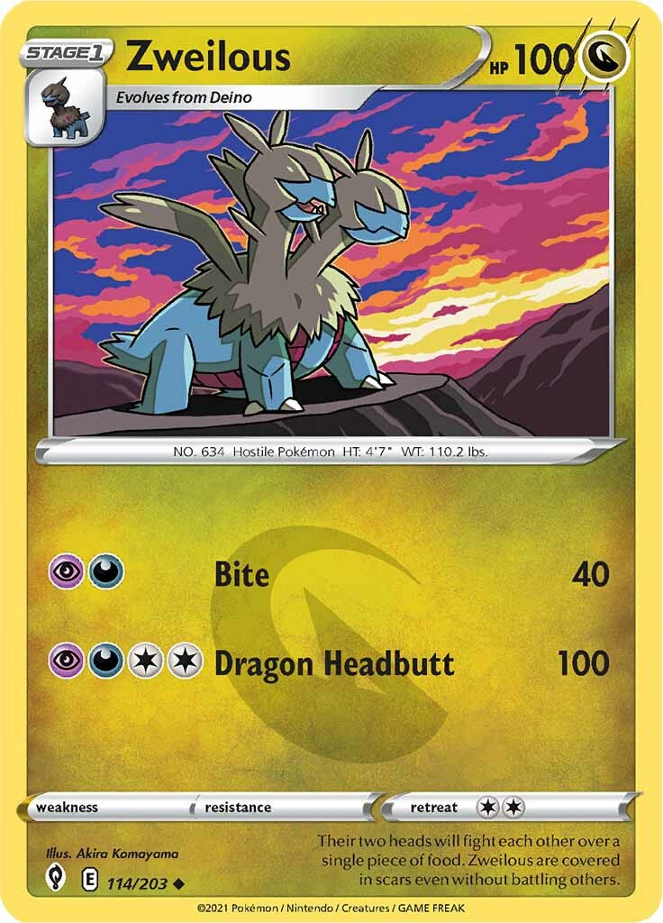 Zweilous (114/203) [Sword & Shield: Evolving Skies] | Jomio and Rueliete's Cards and Comics
