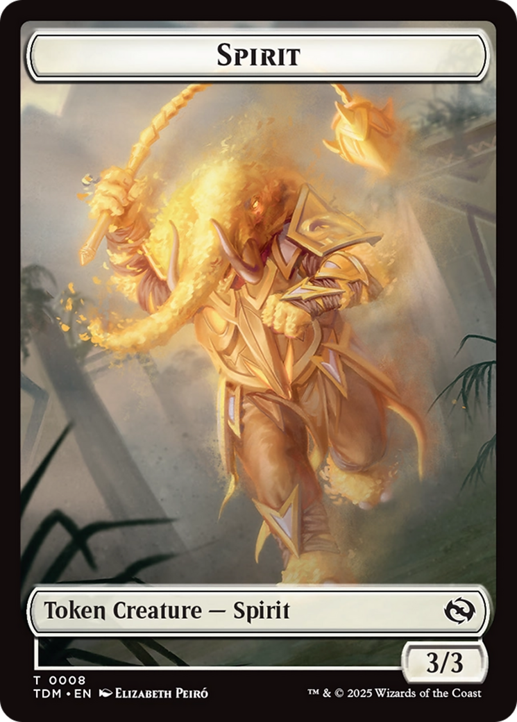 Spirit (0008) // Spirit (0009) Double-Sided Token [Tarkir: Dragonstorm Tokens] | Jomio and Rueliete's Cards and Comics