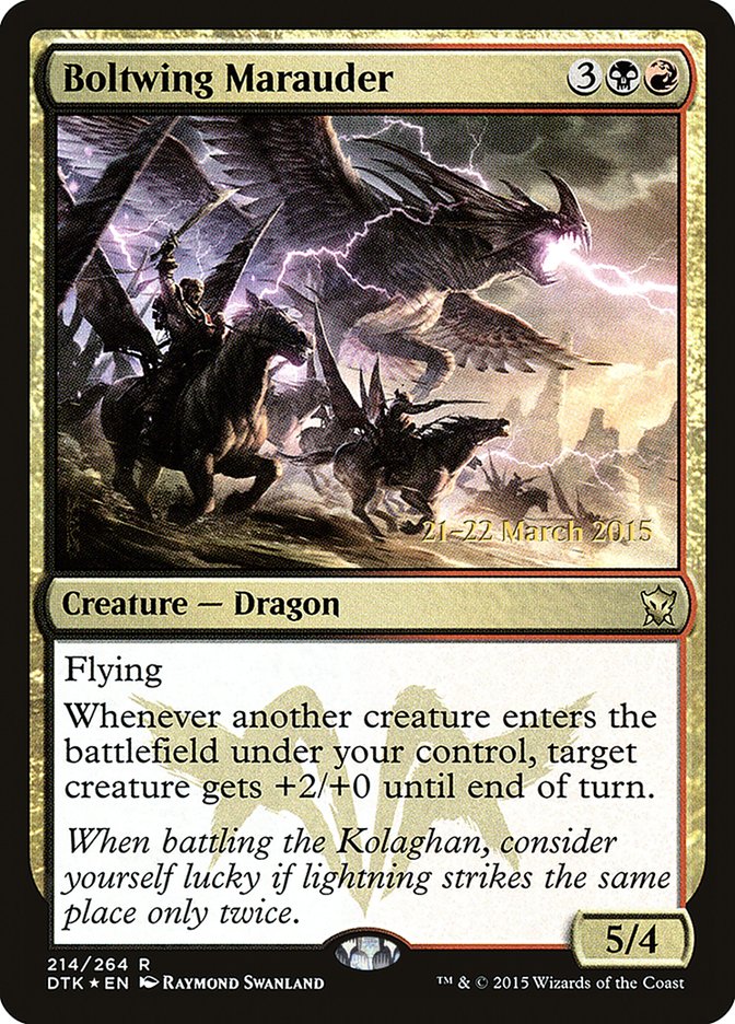 Boltwing Marauder [Dragons of Tarkir Prerelease Promos] | Jomio and Rueliete's Cards and Comics