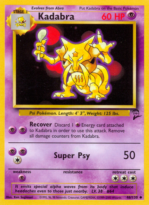 Kadabra (46/130) [Base Set 2] | Jomio and Rueliete's Cards and Comics