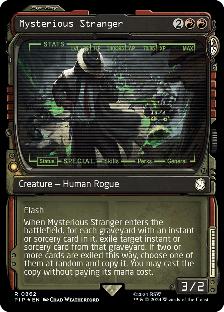 Mysterious Stranger (Showcase) (Surge Foil) [Fallout] | Jomio and Rueliete's Cards and Comics