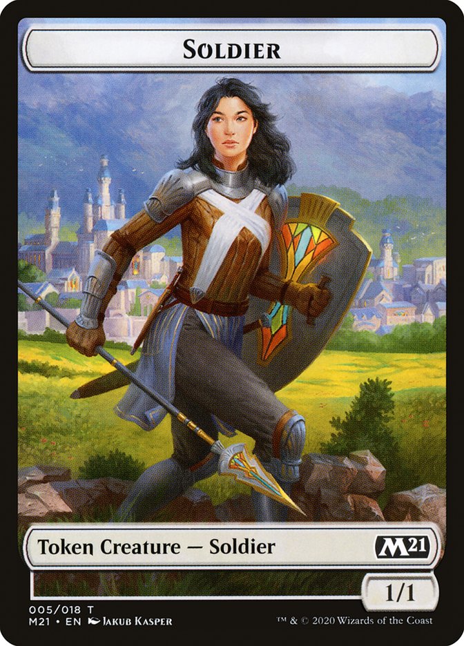 Construct // Soldier Double-Sided Token [Core Set 2021 Tokens] | Jomio and Rueliete's Cards and Comics