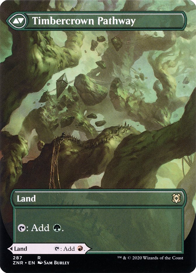Cragcrown Pathway // Timbercrown Pathway (Borderless Alternate Art) [Zendikar Rising] | Jomio and Rueliete's Cards and Comics