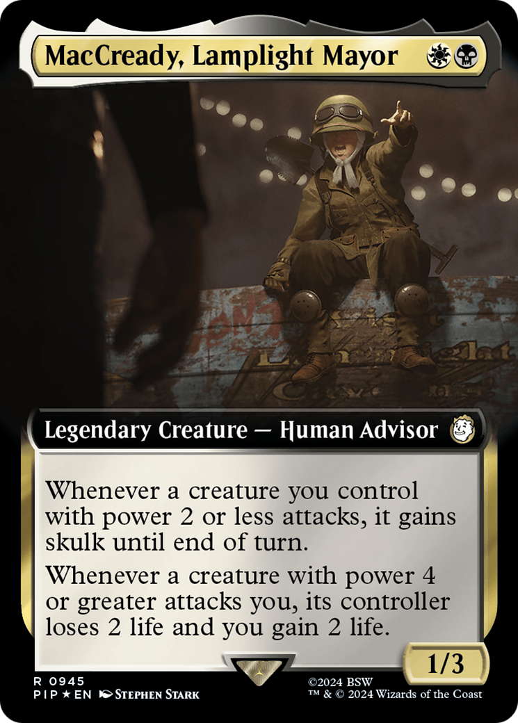 MacCready, Lamplight Mayor (Extended Art) (Surge Foil) [Fallout] | Jomio and Rueliete's Cards and Comics