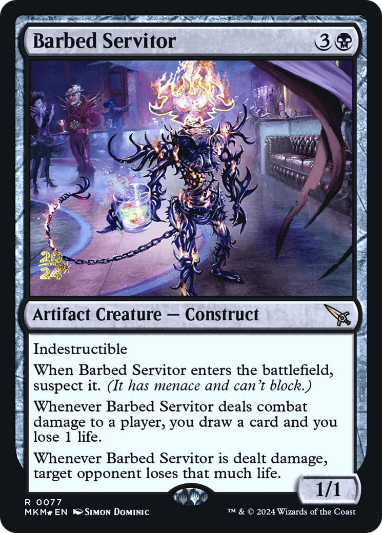 Barbed Servitor [Murders at Karlov Manor Prerelease Promos] | Jomio and Rueliete's Cards and Comics