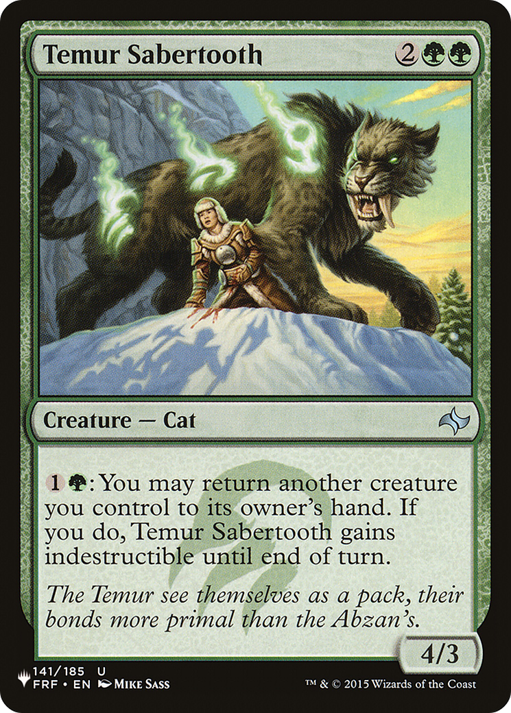 Temur Sabertooth [The List] | Jomio and Rueliete's Cards and Comics
