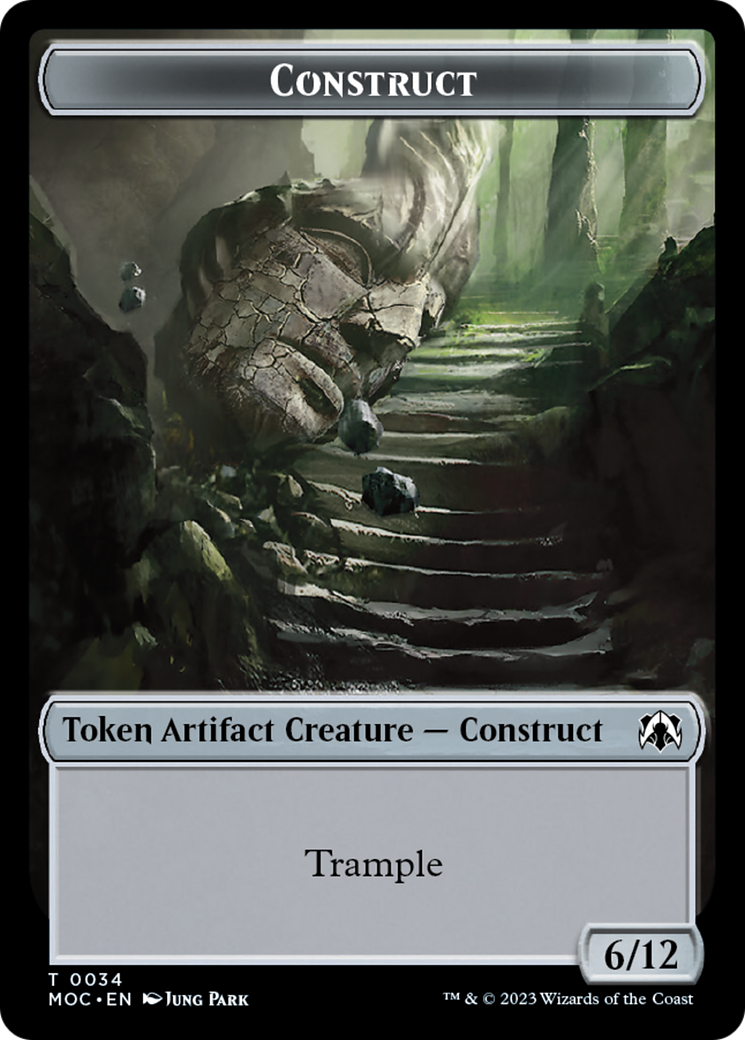 Phyrexian Golem // Construct Double-Sided Token [March of the Machine Commander Tokens] | Jomio and Rueliete's Cards and Comics