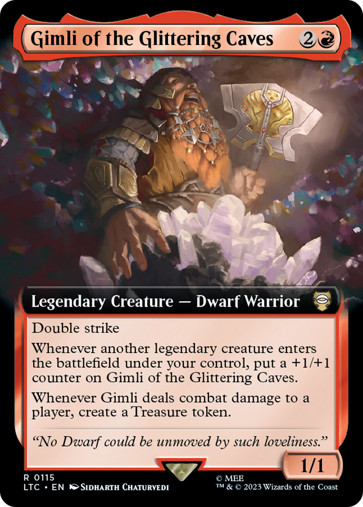 Gimli of the Glittering Caves (Extended Art) [The Lord of the Rings: Tales of Middle-Earth Commander] | Jomio and Rueliete's Cards and Comics