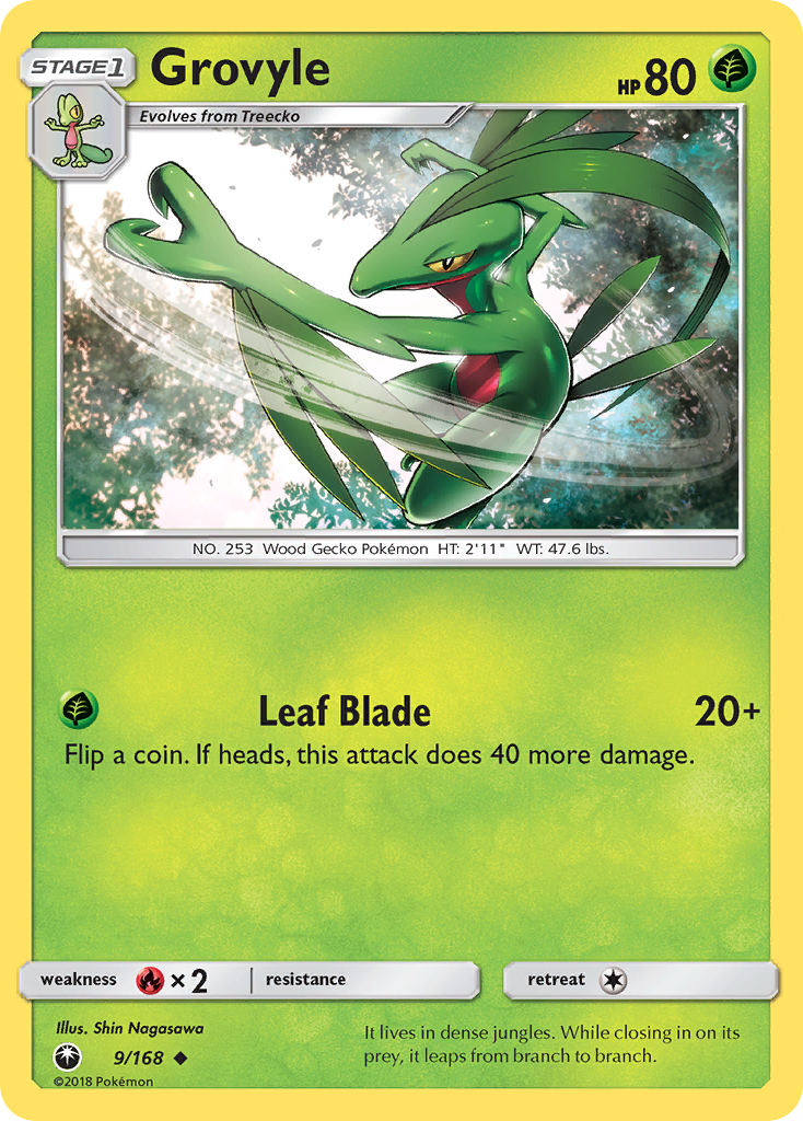 Grovyle (9/168) [Sun & Moon: Celestial Storm] | Jomio and Rueliete's Cards and Comics