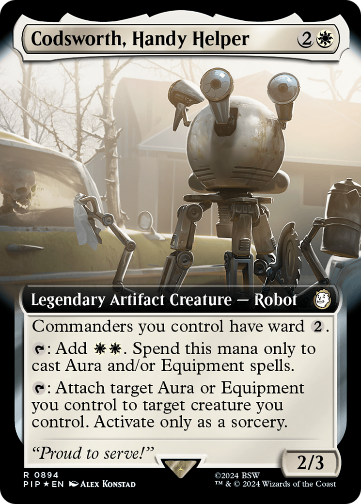 Codsworth, Handy Helper (Extended Art) (Surge Foil) [Fallout] | Jomio and Rueliete's Cards and Comics