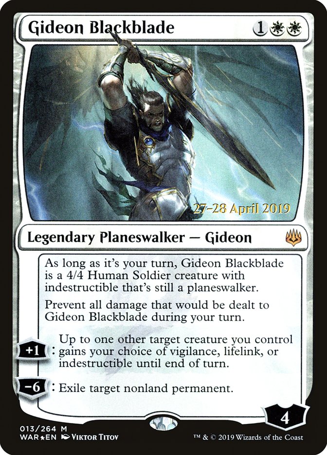 Gideon Blackblade [War of the Spark Prerelease Promos] | Jomio and Rueliete's Cards and Comics