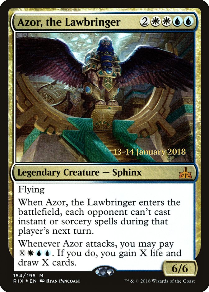 Azor, the Lawbringer [Rivals of Ixalan Prerelease Promos] | Jomio and Rueliete's Cards and Comics