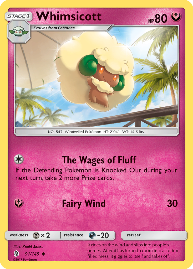 Whimsicott (91/145) [Sun & Moon: Guardians Rising] | Jomio and Rueliete's Cards and Comics