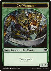 Cat Warrior (008) // Rat (003) Double-Sided Token [Commander 2017 Tokens] | Jomio and Rueliete's Cards and Comics