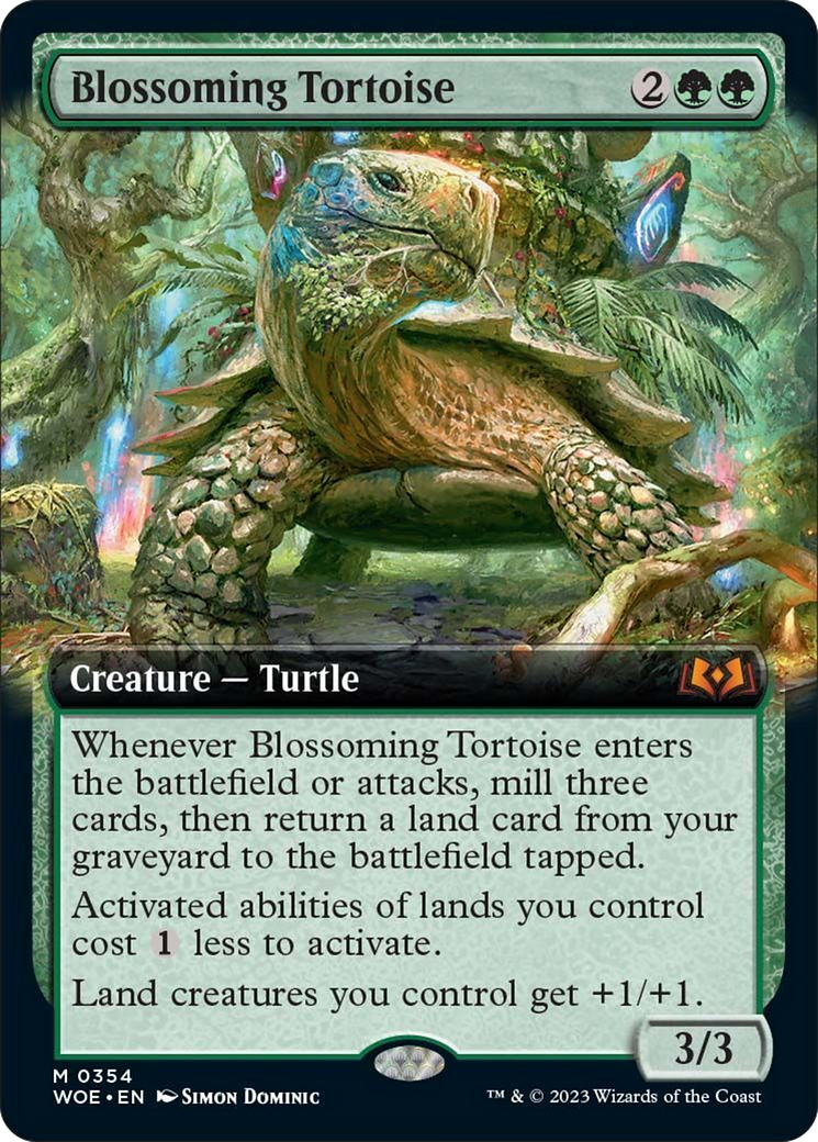 Blossoming Tortoise (Extended Art) [Wilds of Eldraine] | Jomio and Rueliete's Cards and Comics