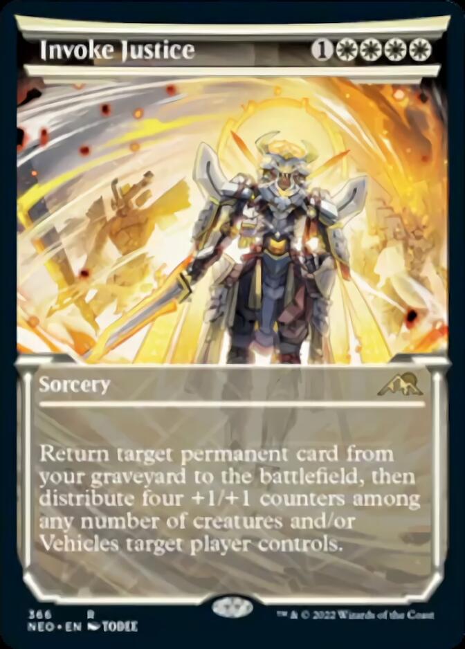 Invoke Justice (Showcase Soft Glow) [Kamigawa: Neon Dynasty] | Jomio and Rueliete's Cards and Comics
