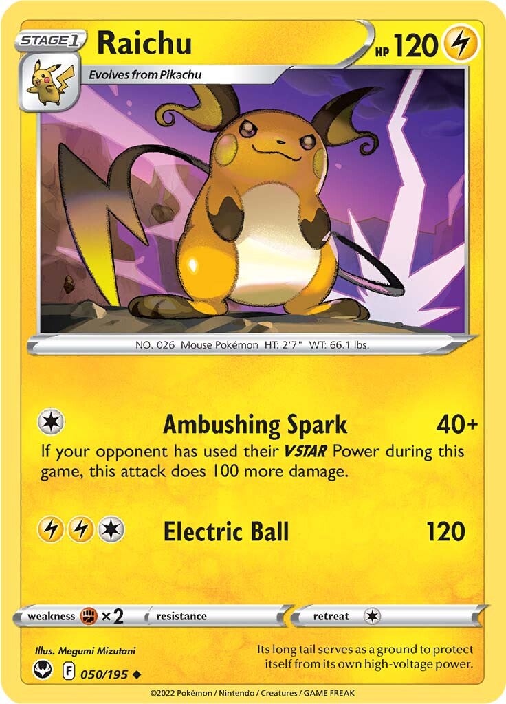 Raichu (050/195) [Sword & Shield: Silver Tempest] | Jomio and Rueliete's Cards and Comics