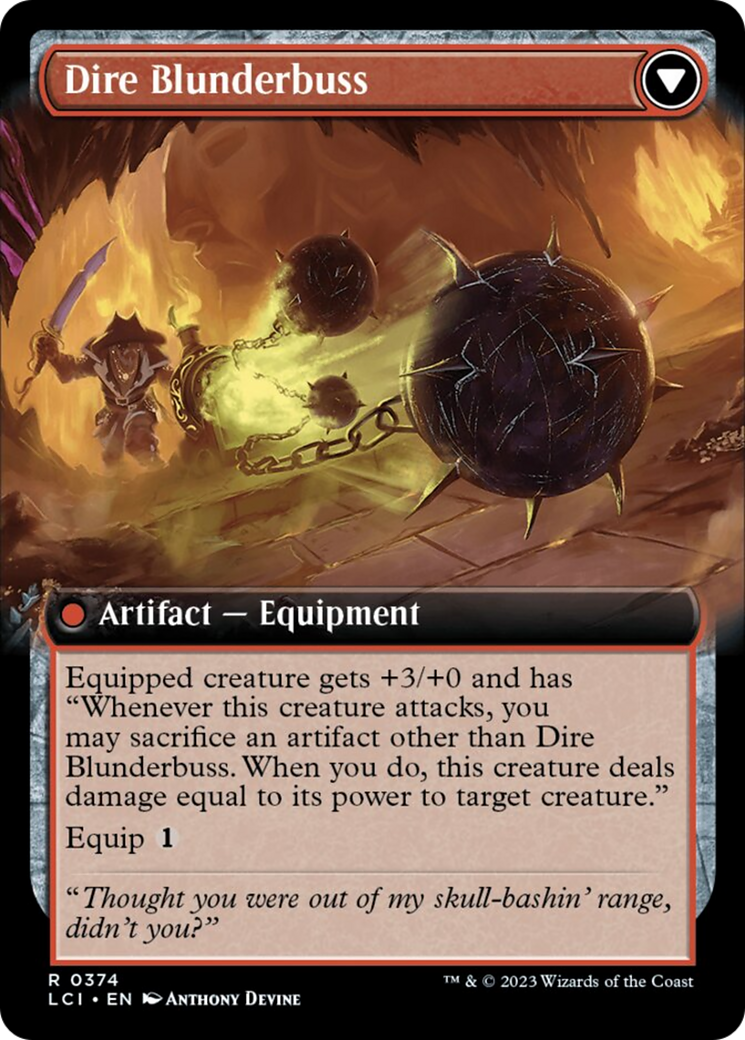 Dire Flail (Extended Art) [The Lost Caverns of Ixalan] | Jomio and Rueliete's Cards and Comics