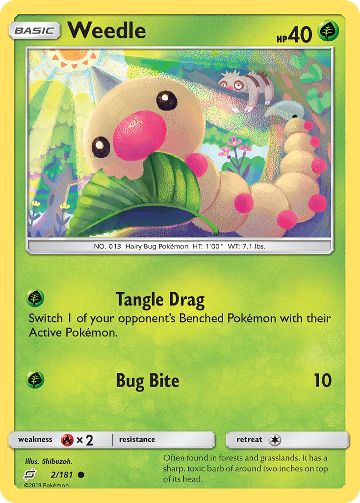 Weedle (2/181) [Sun & Moon: Team Up] | Jomio and Rueliete's Cards and Comics