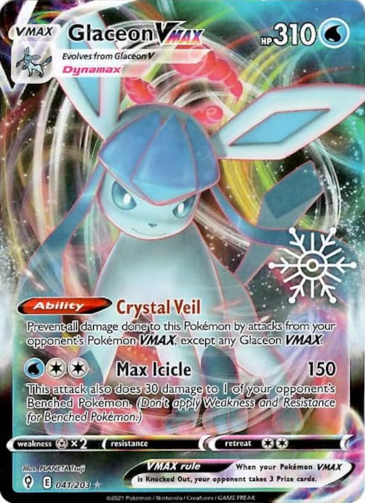 Glaceon VMAX (041/203) (Holiday Calendar) [Sword & Shield: Evolving Skies] | Jomio and Rueliete's Cards and Comics