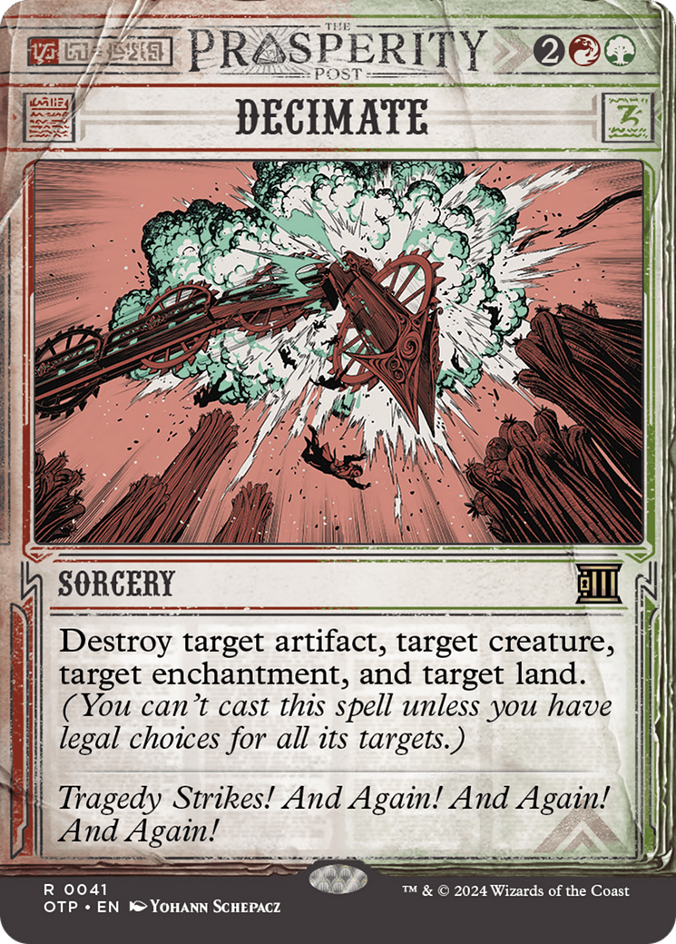 Decimate [Outlaws of Thunder Junction: Breaking News] | Jomio and Rueliete's Cards and Comics